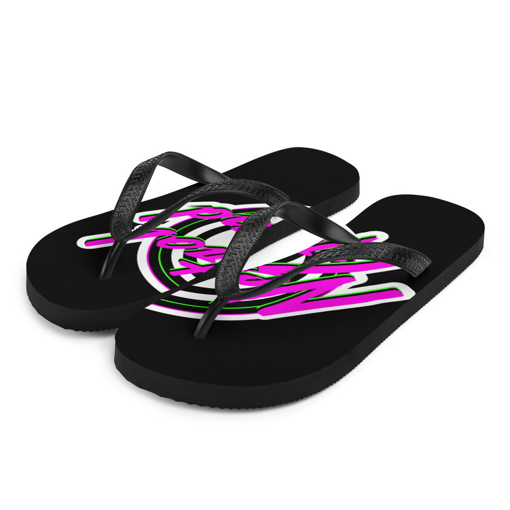 Neon Tiger Flip-Flops