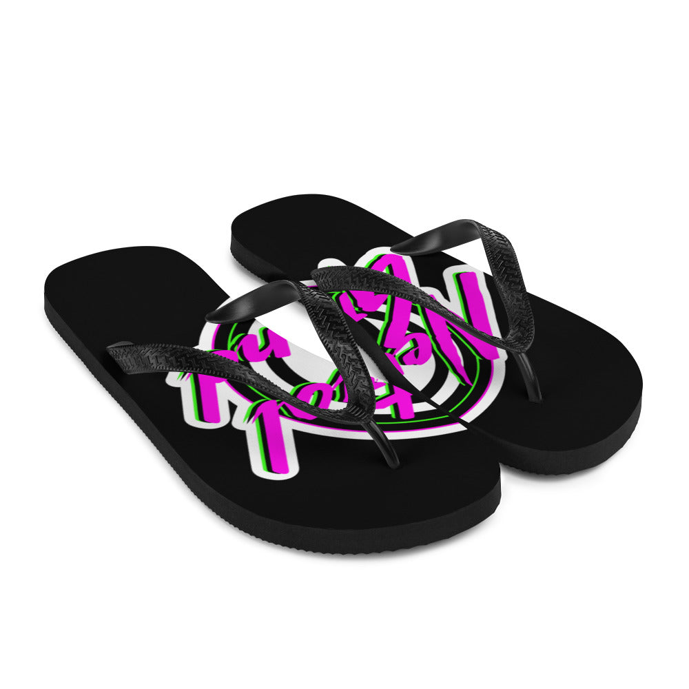 Neon Tiger Flip-Flops