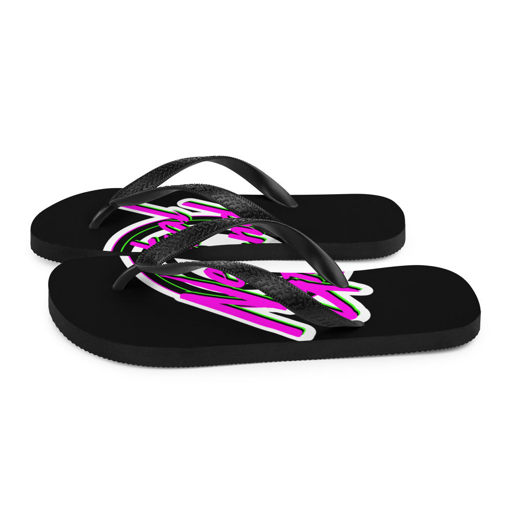 Neon Tiger Flip-Flops